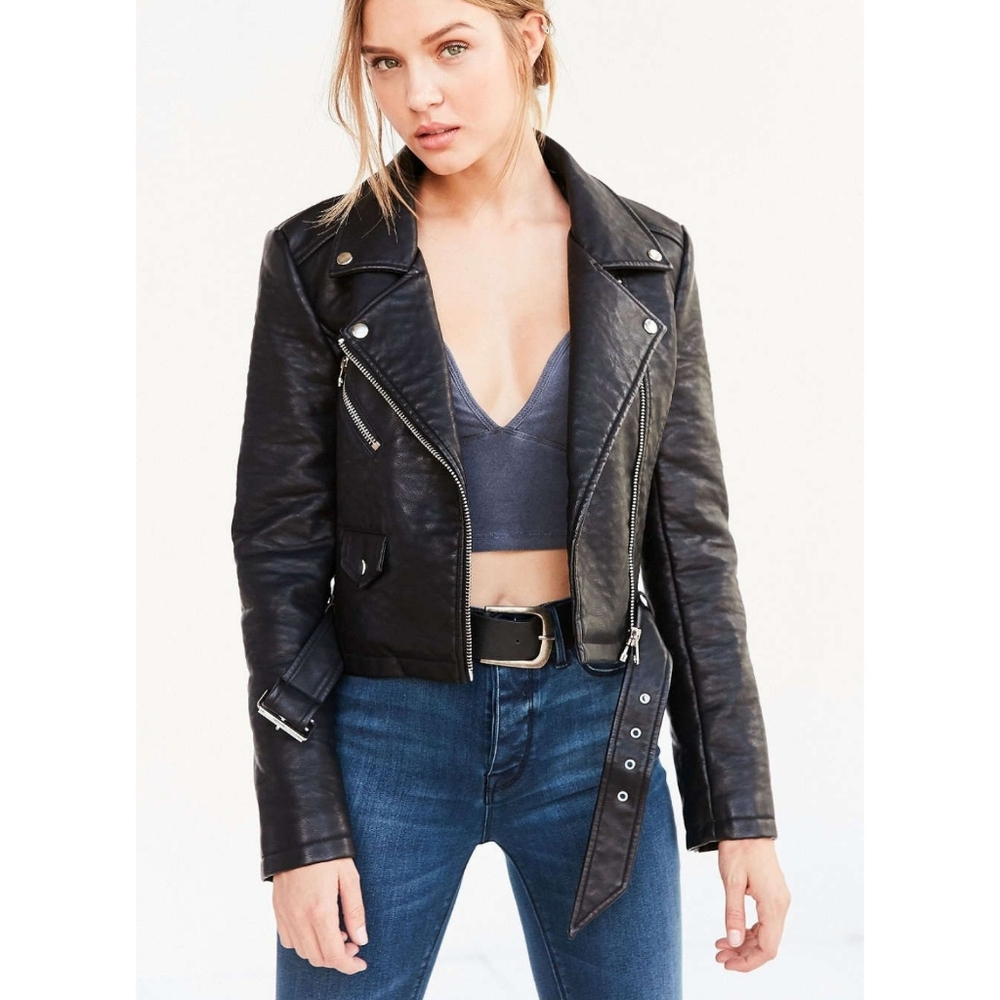 Silence + Noise Leather Biker Jacket